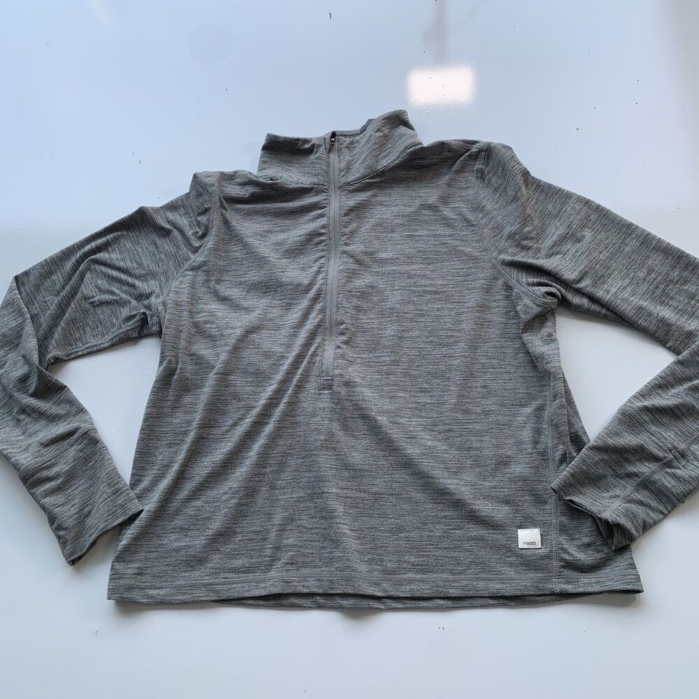Vuori Crescent 1/2 Zip Pullover Top Heather Grey VW220 Women’s Size S